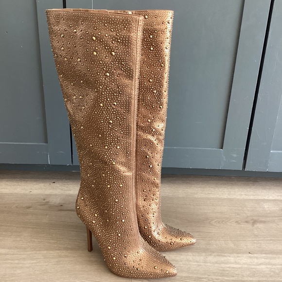 NEW Jessica Simpson Laurel Knee High Heel Boot Rhinestone Embellished 7.5M - Picture 9 of 12